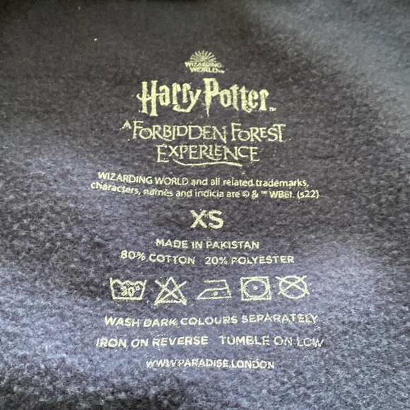 Harry Potter Slytherin Full Zip Navy Blue Graphic Sweatshirt with Hood. Size XS - Picture 4 of 9